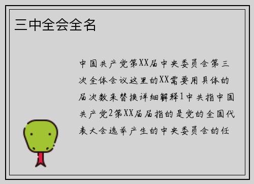 三中全会全名